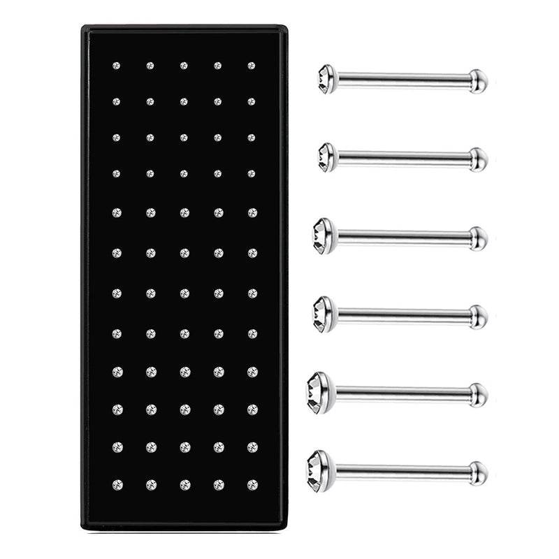 Fashion Geometric Stainless Steel Inlay Rhinestones Nose Studs 1 Set