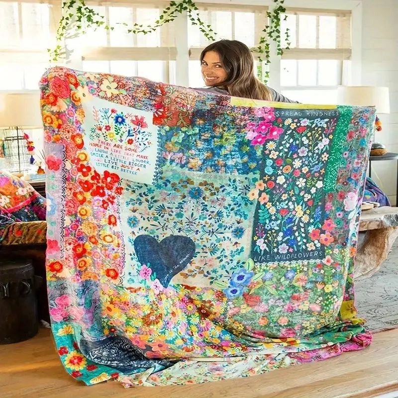 Casual Cartoon Flower Double-Sided Velvet Blanket Bedding