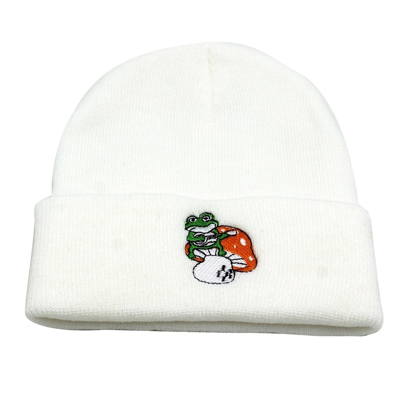New Frog Mushroom Knitted Hat Men And Women Autumn And Winter Warm Pullover Wool Hat Beanie Hat