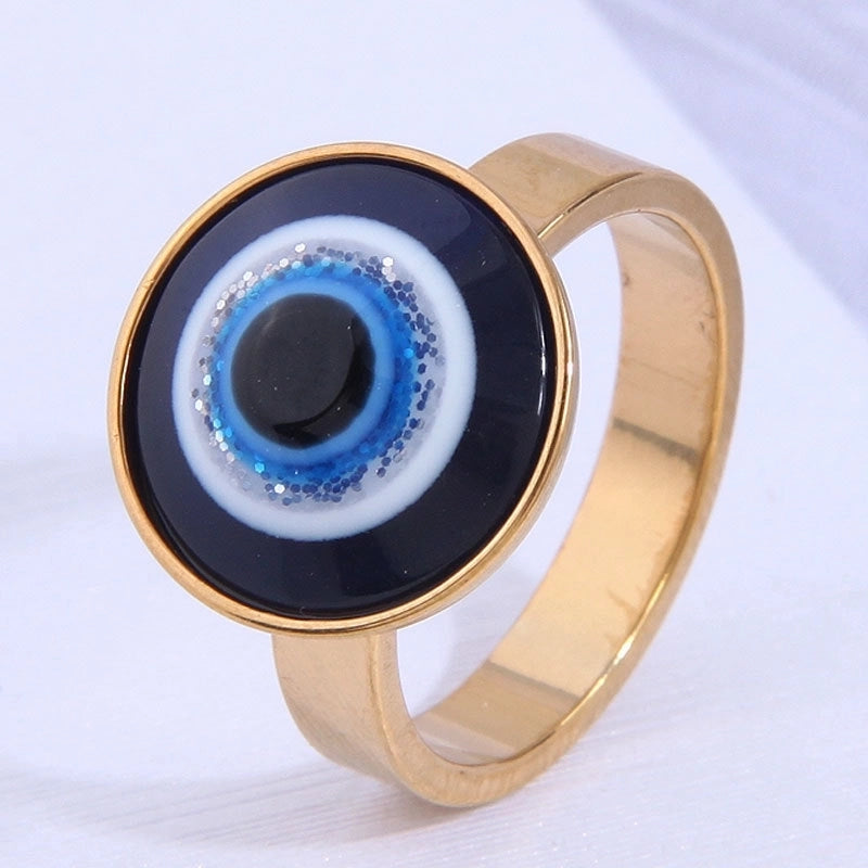 3 Pieces Classic Style Devil's Eye Stainless Steel Plating Gold Plated Open Rings