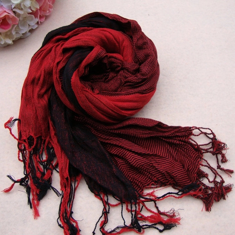 Plaid Scarf Women's Winter Versatile Student Scarf Cashmere Tassel Dual-use Warm Plaid Shawl