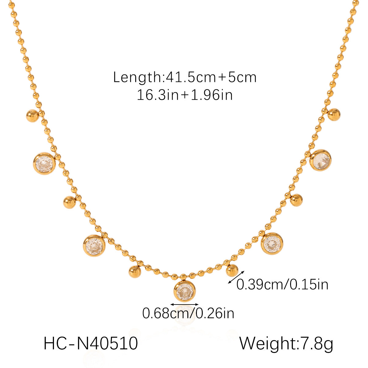 Stainless Steel Colored Zircon Tassel Necklace For Women Versatile Titanium Steel Clavicle Necklace