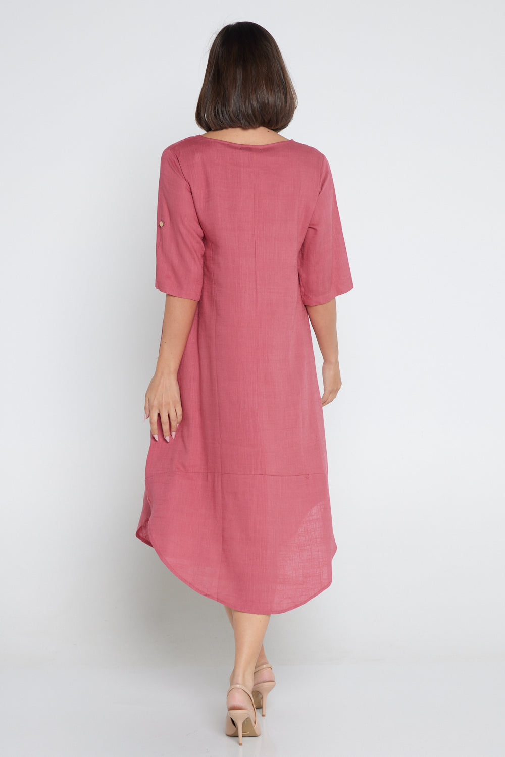 Liorra Linen Dress - Rose