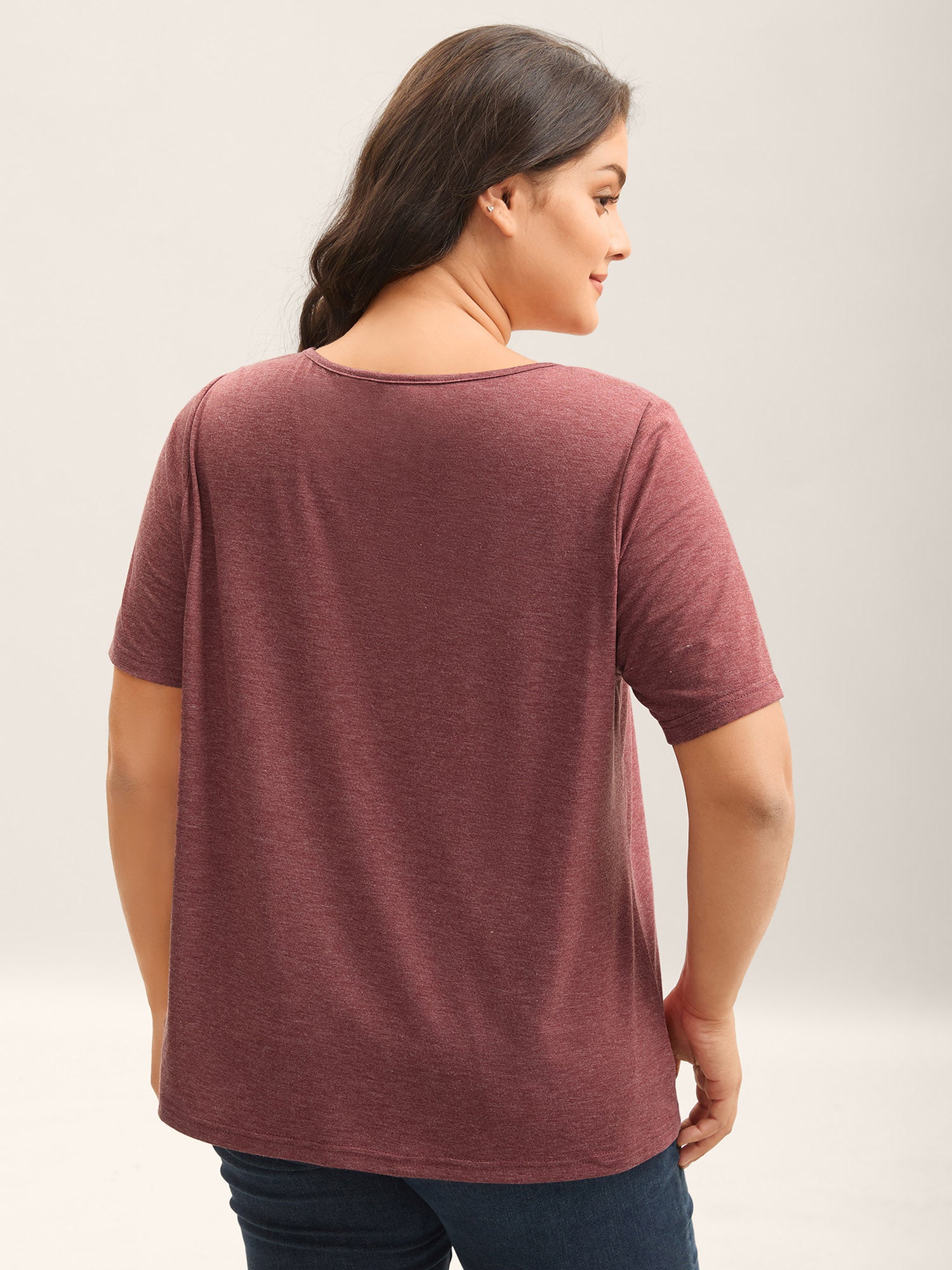 Stretchy Toothpick Pleat Basic Solid Top