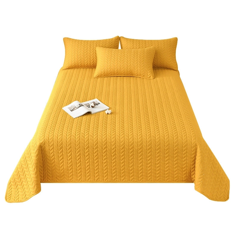 In Stock Exclusive For Pure Color Washed Cotton Bedspread Tatami Quilted Non-Slip Bed Sheet Three-Piece Set Tailstock Cover Blanket