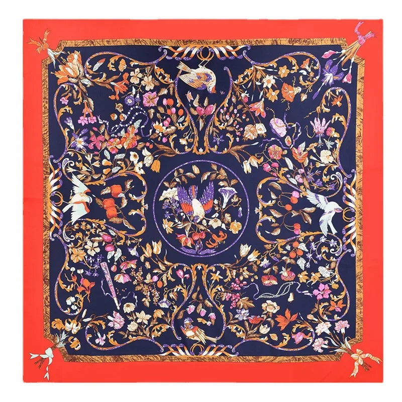 Spring And Autumn New Annunciation Bird Printing 90cm Square Scarf
