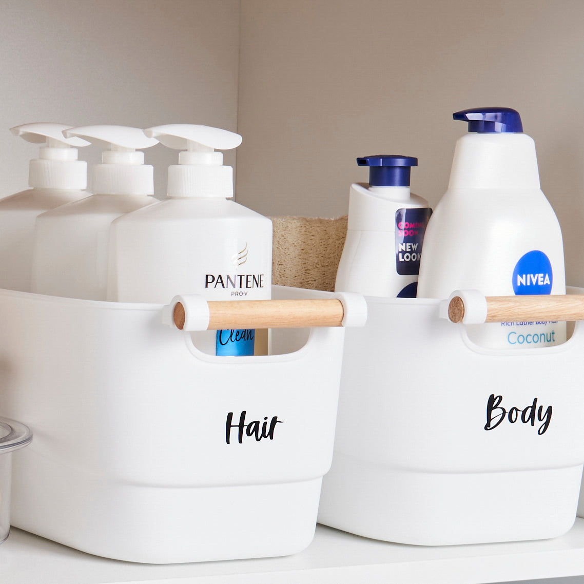 Storage Tub w/ Wooden Handle - Medium