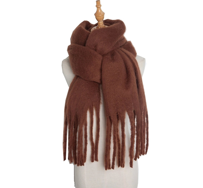Women's Minimalist Solid Color Polyester Scarf