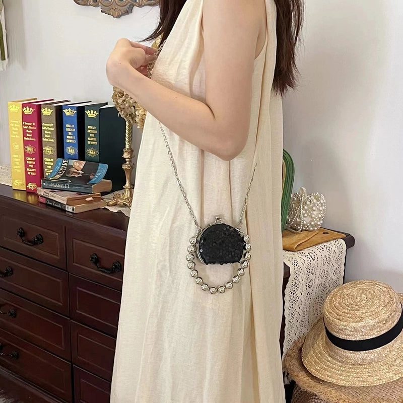 Women's Mini Arylic Solid Color Elegant Streetwear Oval Lock Clasp Crossbody Bag