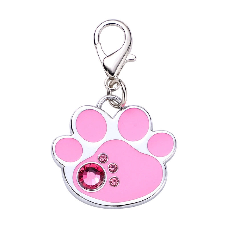 Modern Style Alloy Paw Print Pet Accessories Nameplate