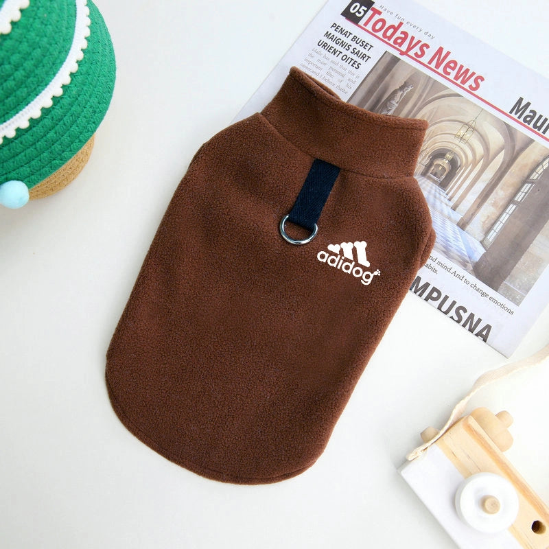 Autumn/winter Thickened Fleece Pet Clothing Trendy Dog Jacket Vest Ring Puller Thickened Dog Clothes Outerwear