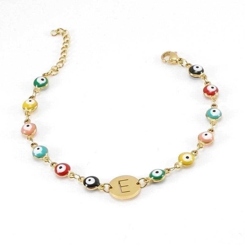 Fashion Letter Eye 304 Stainless Steel 18K Gold Plated Stainless Steel Bracelets In Bulk