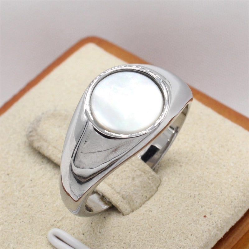 Retro Round Titanium Steel Rings