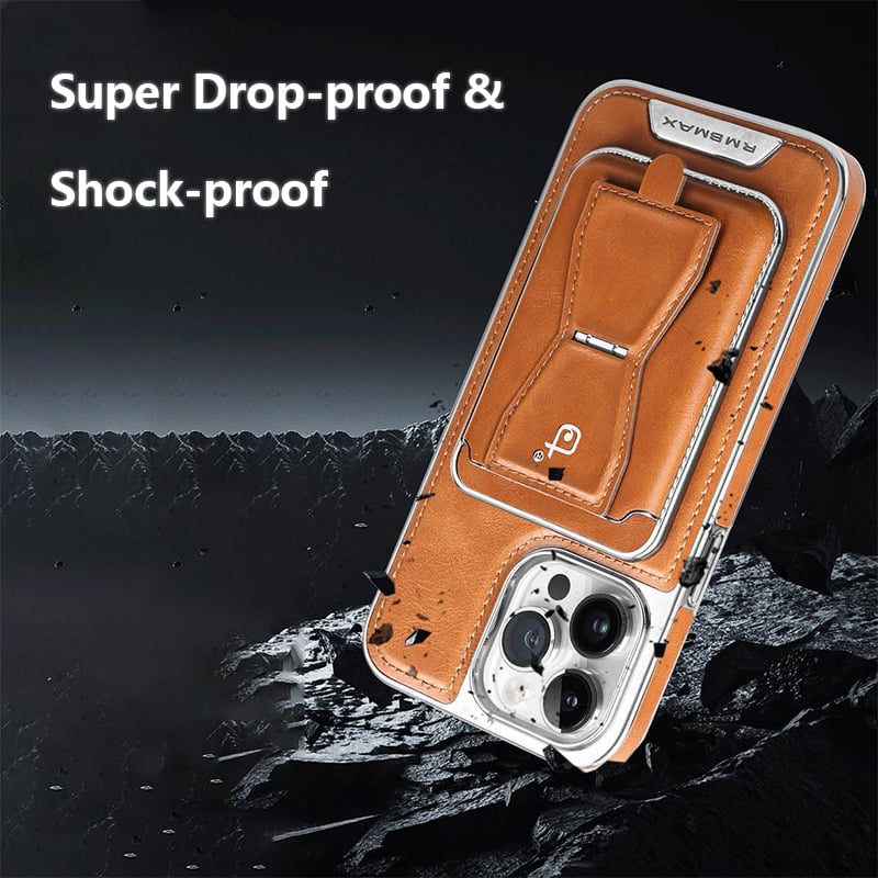 Luxurious Leather Magnetic iPhone Case with Removal Card Holder