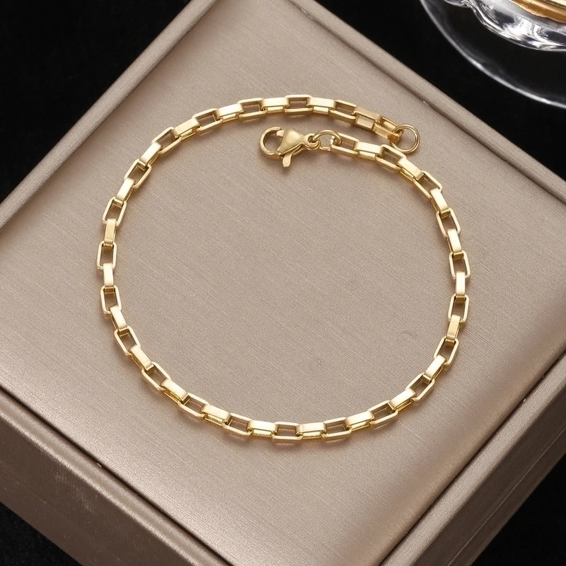 Minimalist Geometric Stainless Steel Plating Inlay Artificial Pearls Bracelets