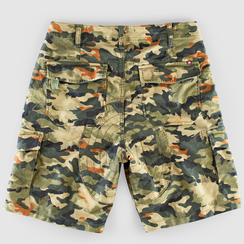 Vintage 8.5oz. Carded Cotton Olive Green Camouflage Casual Shorts