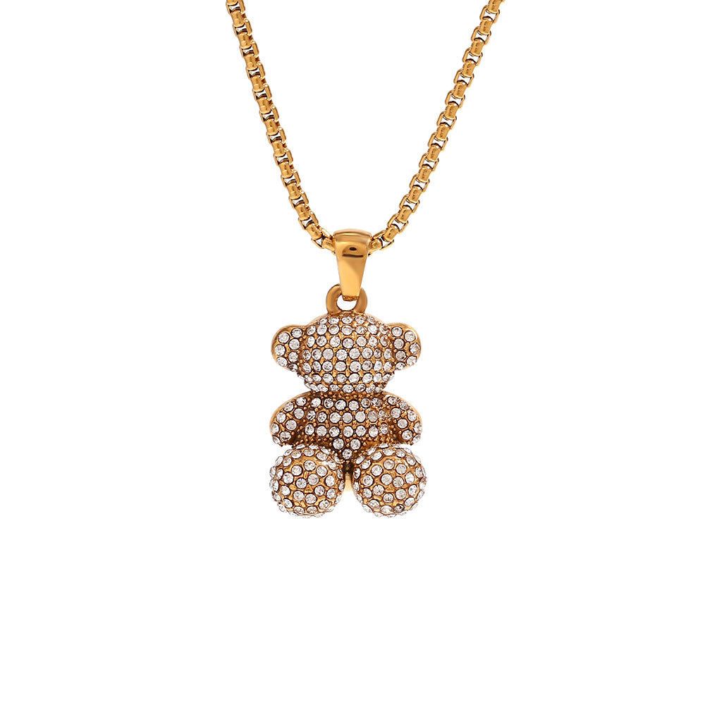 Fashion Heart Geometric Stainless Steel 18K Gold Plated Necklaces