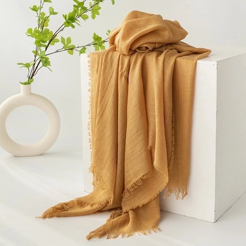 Women's Minimalist Solid Color Polyester Silk Scarf