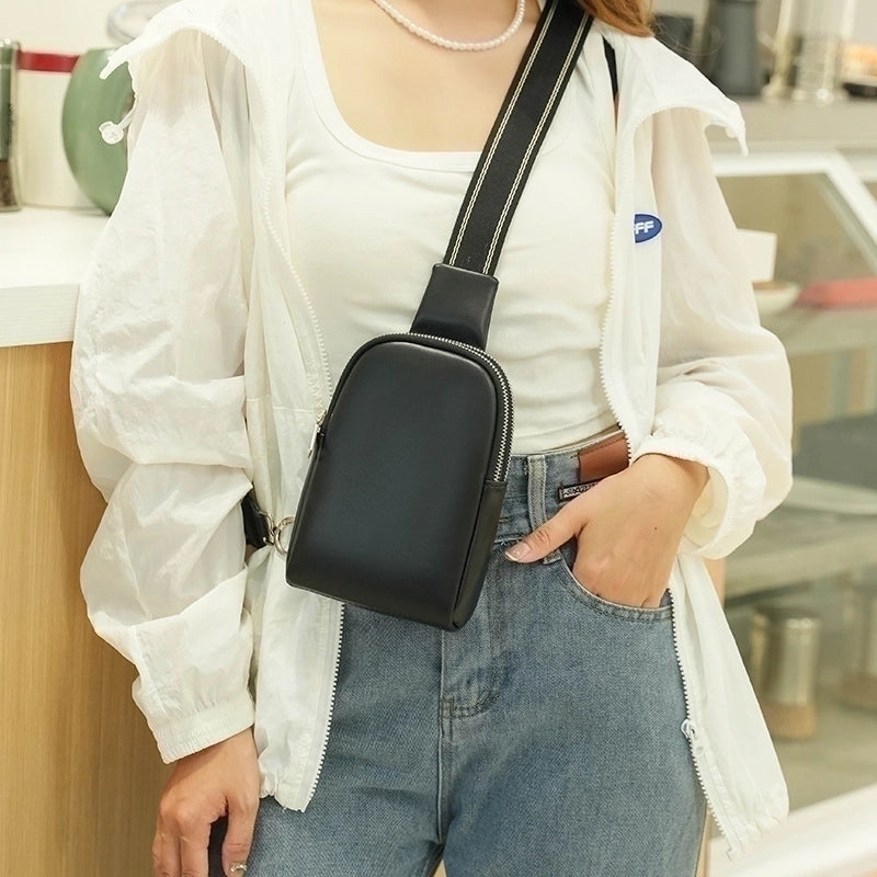 Women's Basic Solid Color Pu Leather Waist Bags