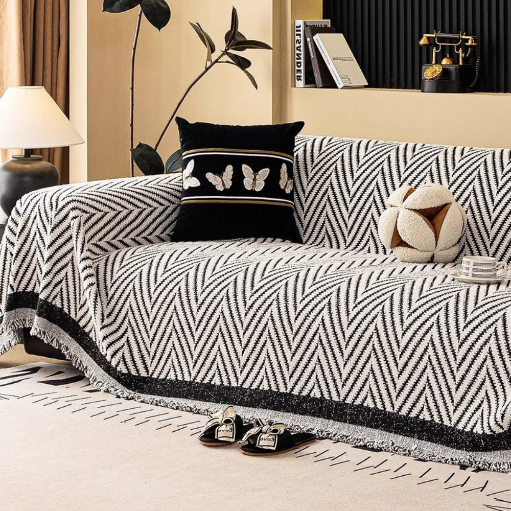 Marella Bohemian Sofa Cover Blanket with Tassels