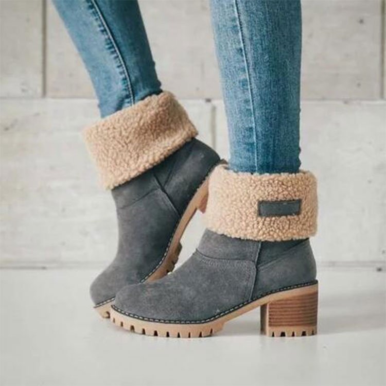 Women's Block Heel Snow Boots
