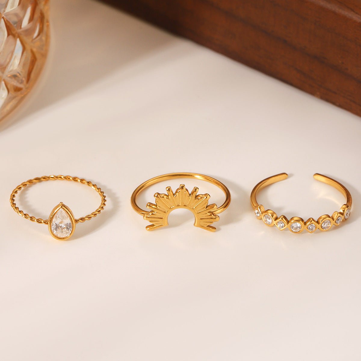 Stainless Steel Diamond Ring Stacking Ring Titanium Steel Bracelet Women
