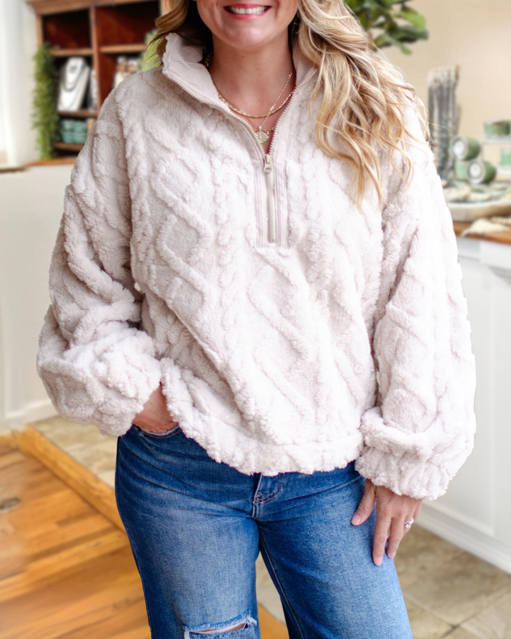 Twist Plush Half-Zip Pullover