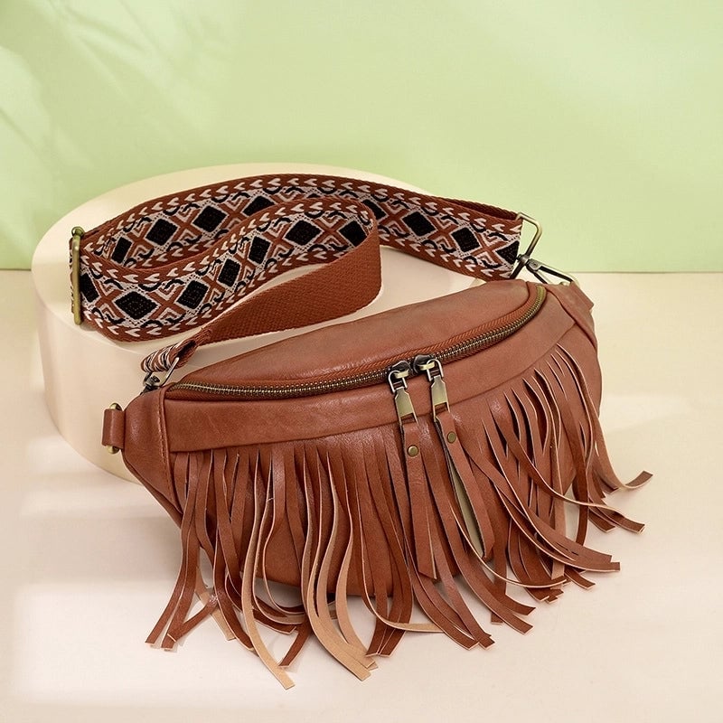Women's Small Pu Leather Solid Color Vintage Style Shell Zipper Shoulder Bag Crossbody Bag Fanny Pack