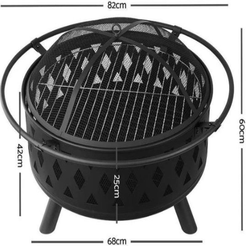 HEAVY-DUTY ROUND FIRE PIT – PERFECT FOR OUTDOOR BBQ & BONFIRES