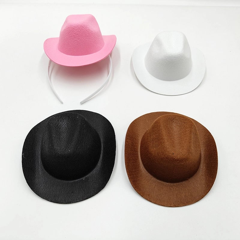 Cowboy Style Nonwoven Solid Color Pet Hat