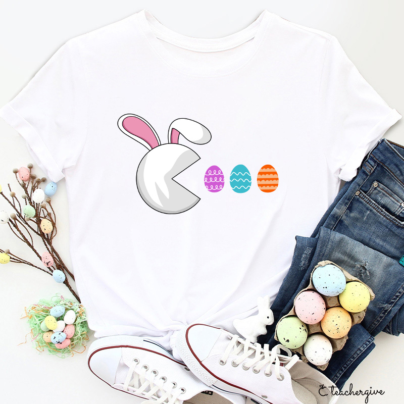 Pac-man Bunny Teacher T-Shirt