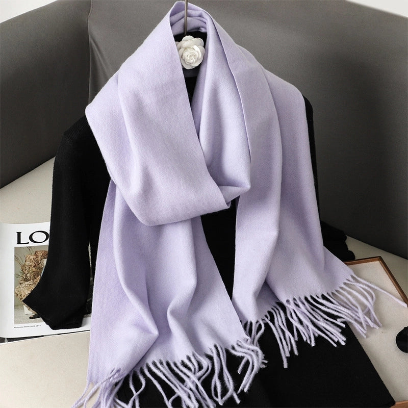Women's Elegant Solid Color Imitation Cashmere Scarf