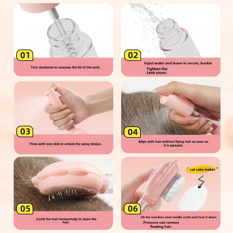 New Pet Spray Comb Cat Comb Water Spray To Floating Hair Cat Dog Needle Comb Pet Cleaning Supplies