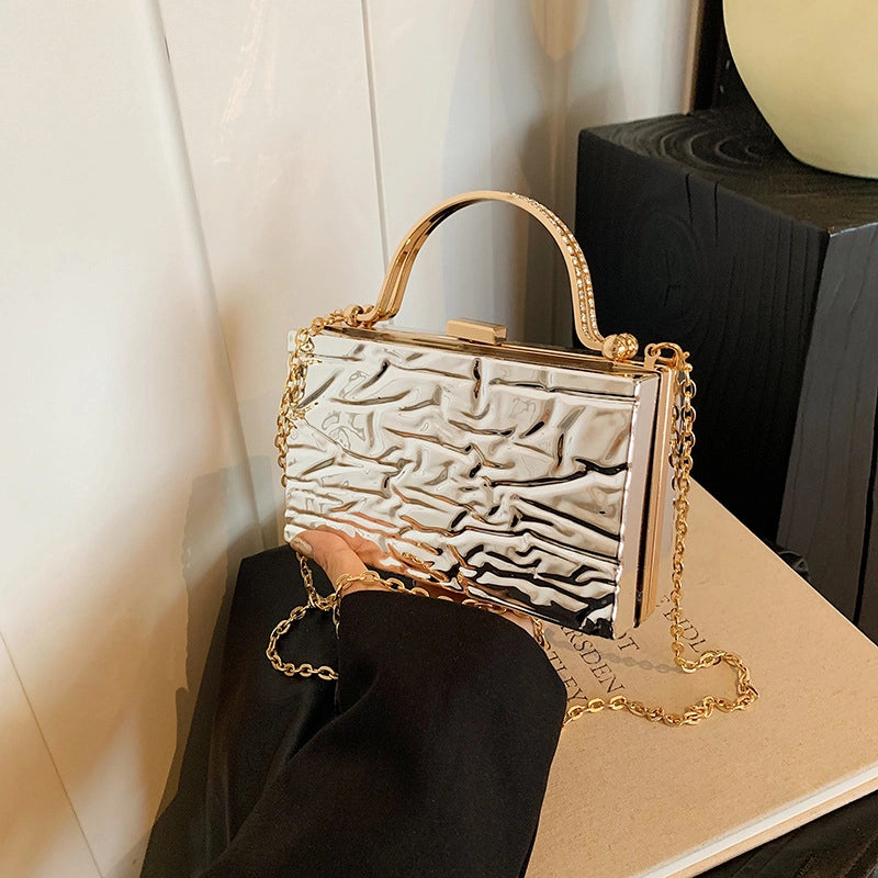 Women's Medium Arylic Solid Color Streetwear Square Lock Clasp Shoulder Bag Crossbody Bag
