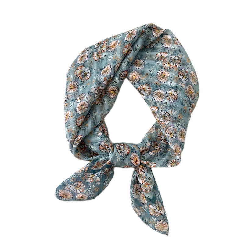 Women's Cartoon Style Cute Sweet Ditsy Floral Cotton And Linen Kerchief