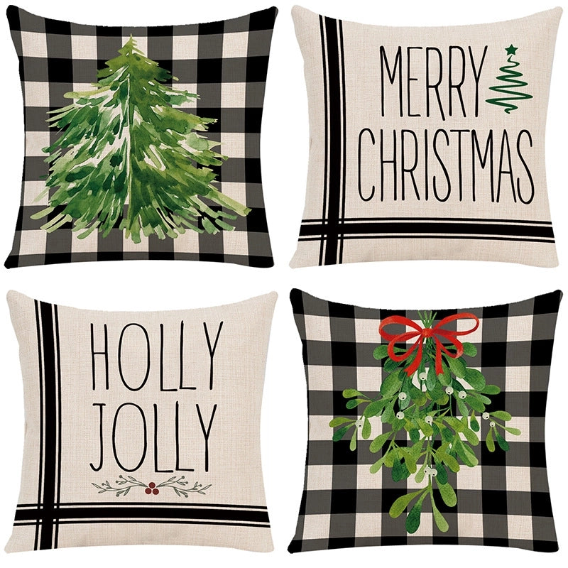 Fashion Christmas Tree Letter Elk Polyester Pillow Cases