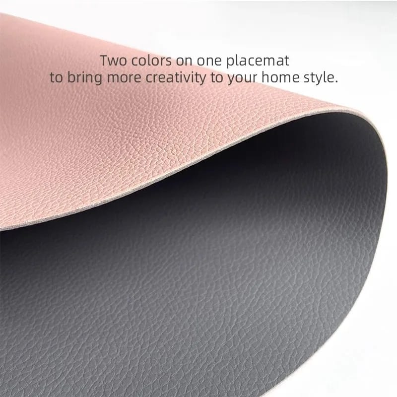 2PCs Oval Shape Leather Placemat