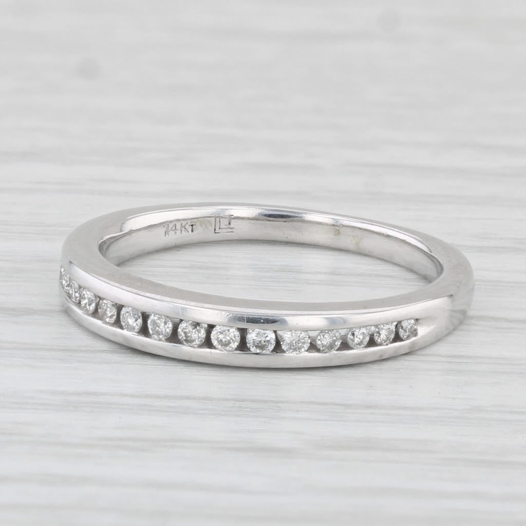0.12ctw Diamond Women's Wedding Band 14k White Gold Size 5.5 Stackable Ring