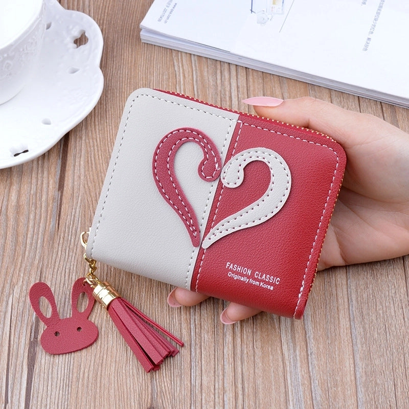 Women's Heart Shape Pu Leather Zipper Coin Purses