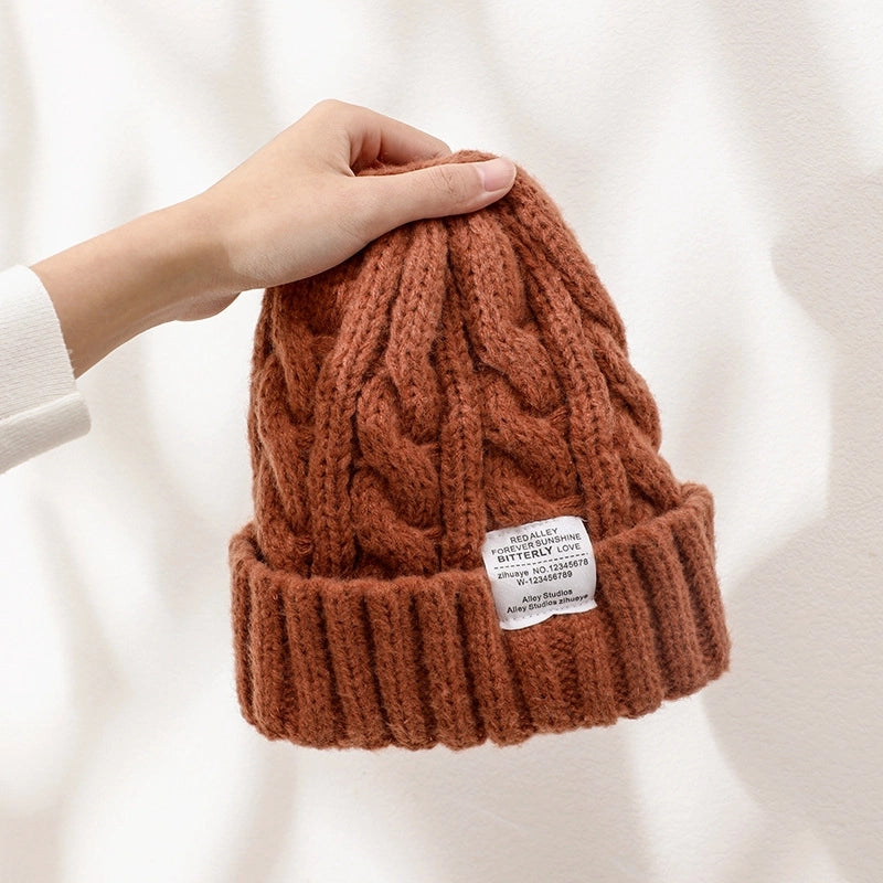 Unisex Classic Style Solid Color Eaveless Beanie Hat