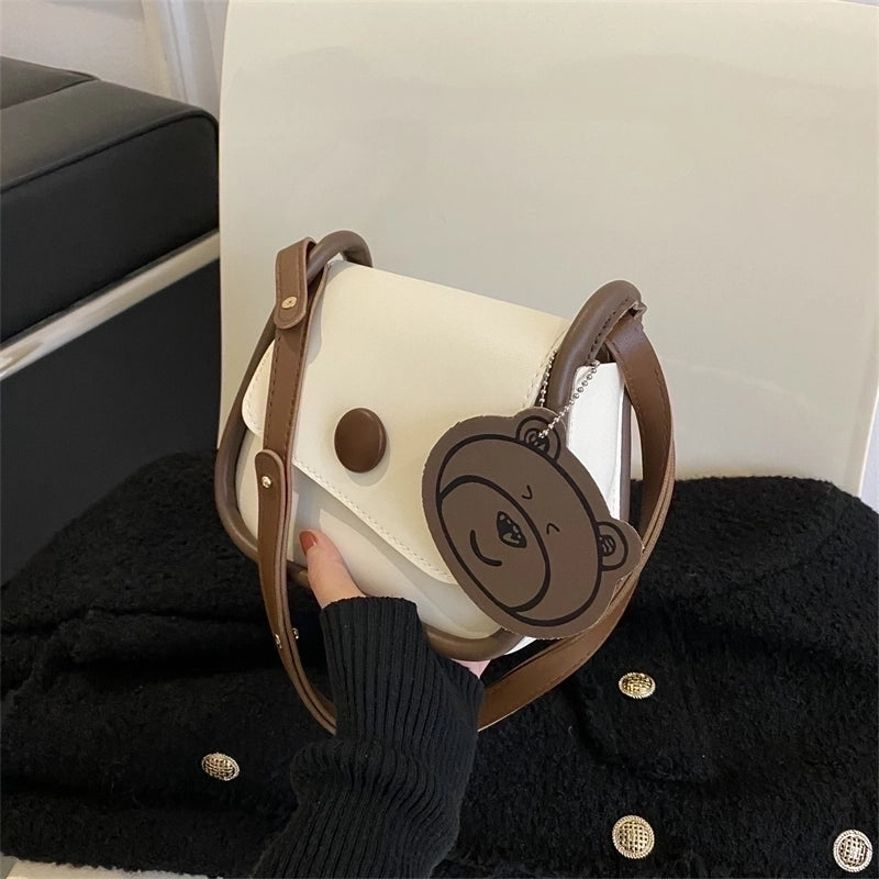 Women's Pu Leather Solid Color Fashion Square Flip Cover Crossbody Bag