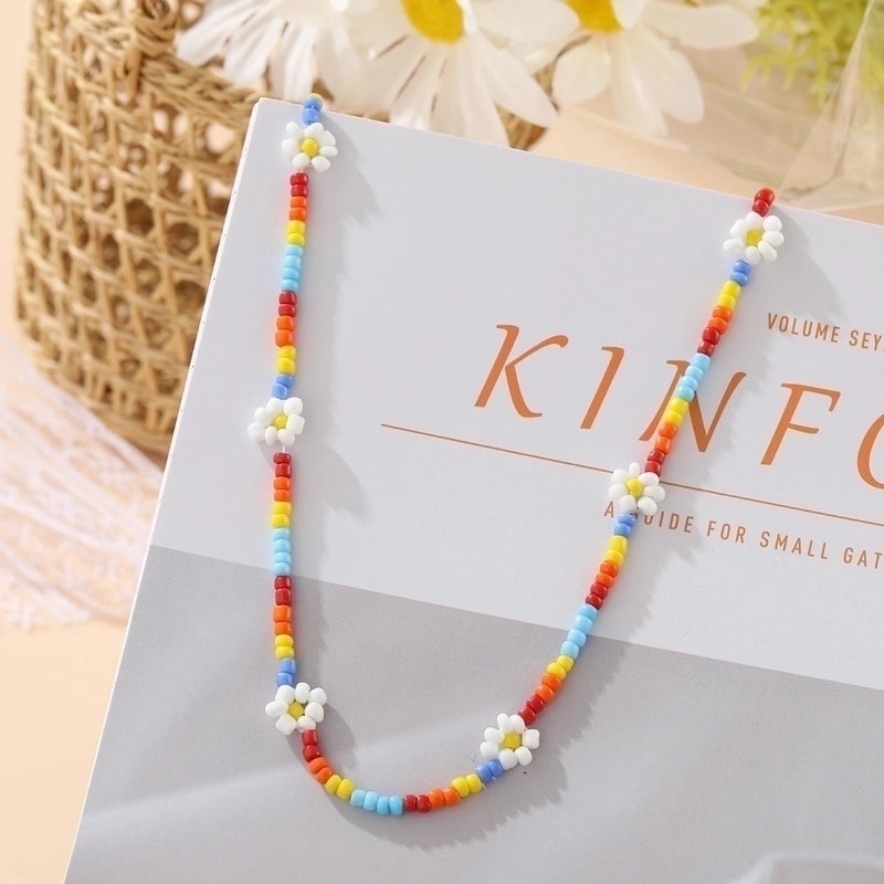 12 Pieces Minimalist Geometric Beaded Inlaid Pearls Women's Necklace