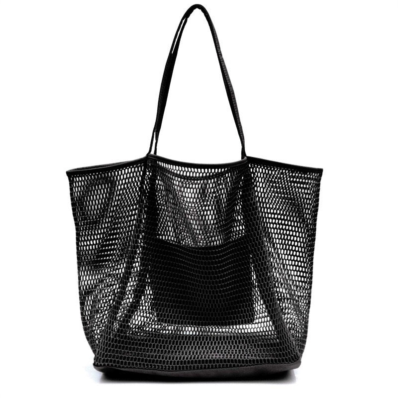 Unisex Nylon Grid Solid Color Basic Vacation Square Open Handbag
