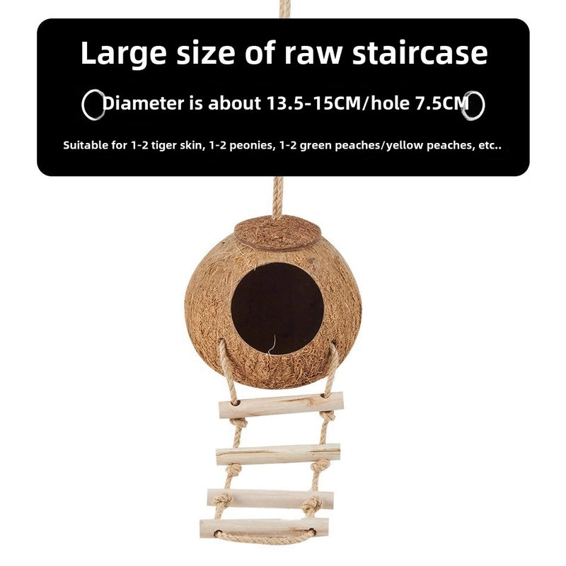 Bird's Nest Parrot Coconut Shell Nest Bed Large Size Bird's Nest Tiger Skin Peony Xuan Feng Pearl Bird Cage Special Warm Straw Woven Toy