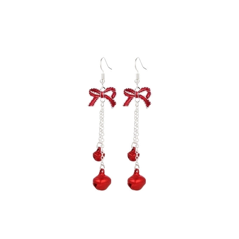 Fashion Santa Claus Christmas Socks Bell Epoxy Alloy Earrings