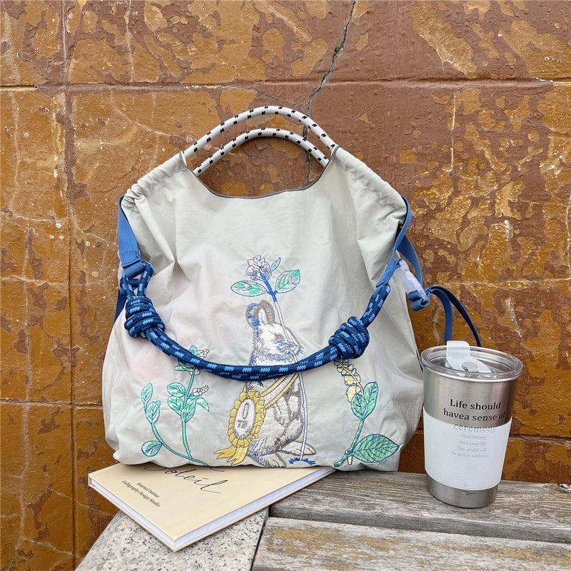 Women's Medium Polyester Animal Plant Streetwear Square Open Shopping Bags