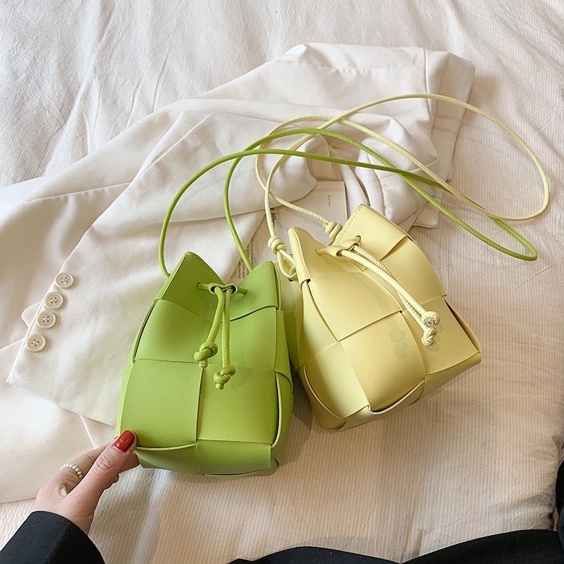 Women's Mini All Seasons Pu Leather Solid Color Classic Style Bucket String Bucket Bag