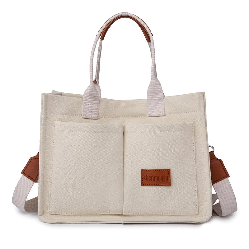 Casual Large Capacity Hand Canvas Popular Bag New Fashionable Tote Bag Casual Shoulder Bag