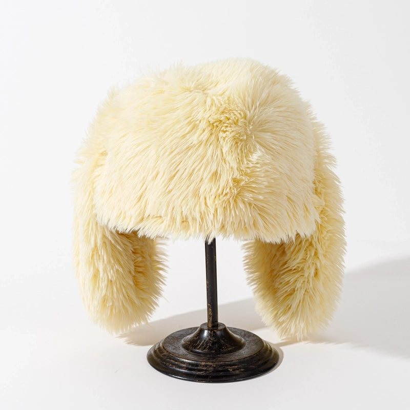 Women's Exaggerated Punk Streetwear Solid Color Eaveless Wool Cap
