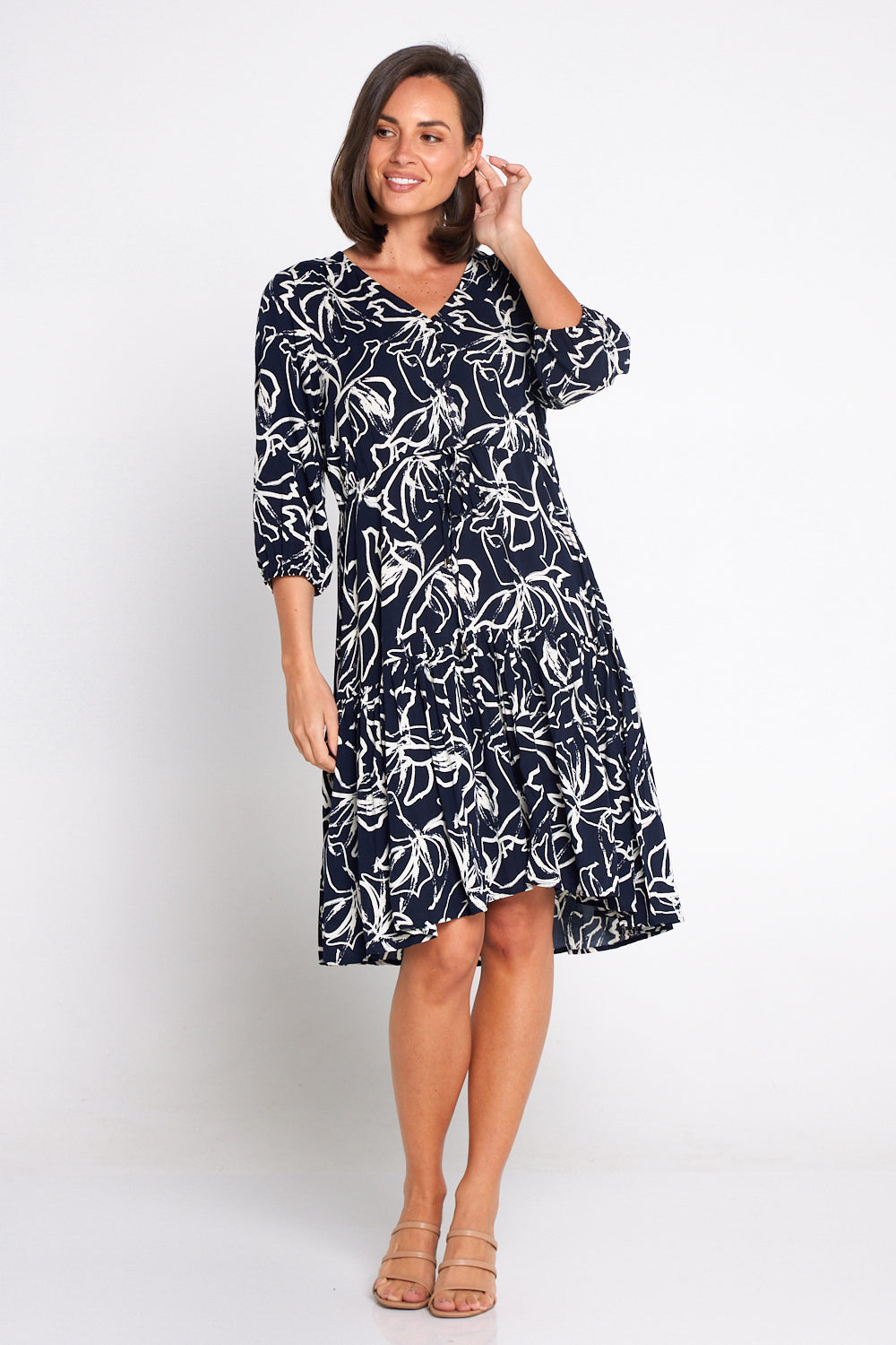 Delaney Dress - Navy Floral